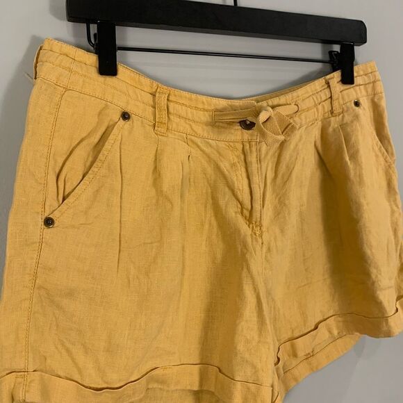 Atmosphere yellow 100% linen shorts UK size 12 - Picture 3 of 8